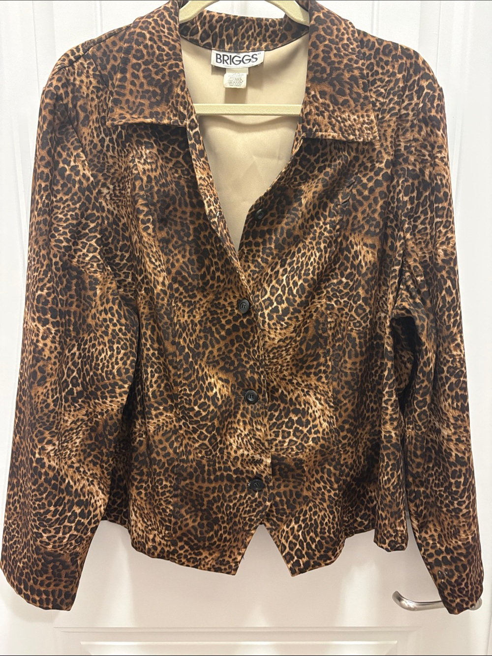 Briggs 2X Leopard Print Blazer Jacket Made in USA Animal Print